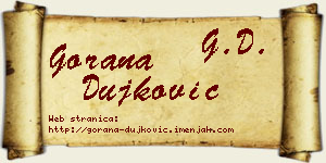 Gorana Dujković vizit kartica